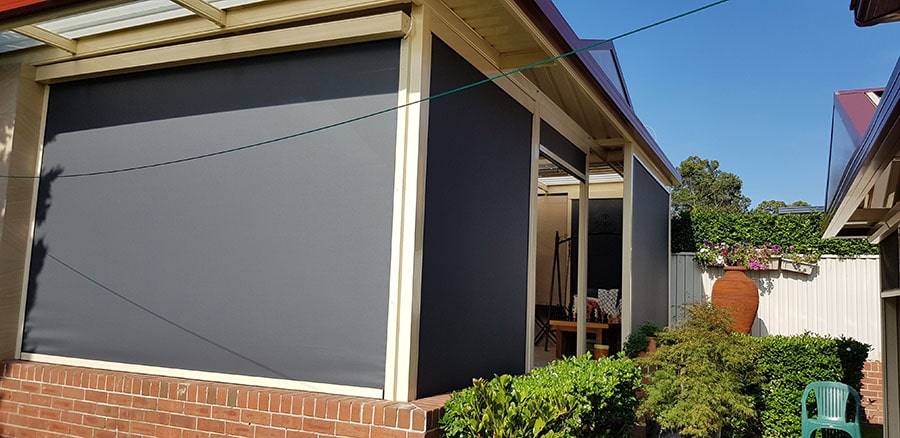 Drop outdoor blinds