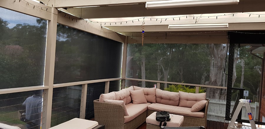 Drop outdoor blinds