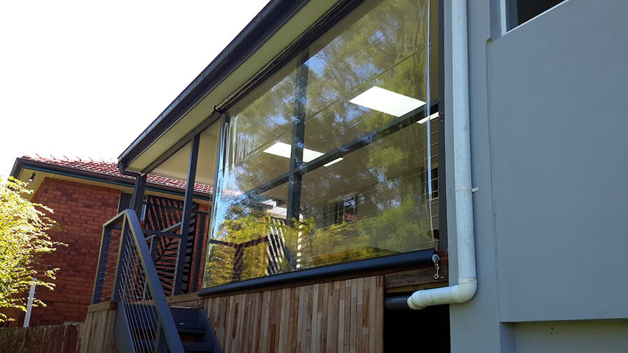 Drop outdoor blinds